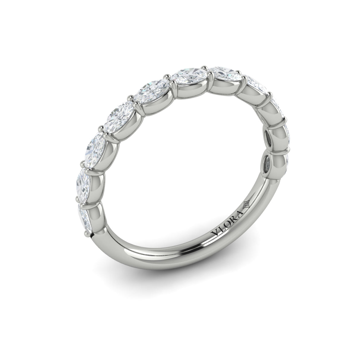 14K White Gold Diamond Womens Matching Wedding Band