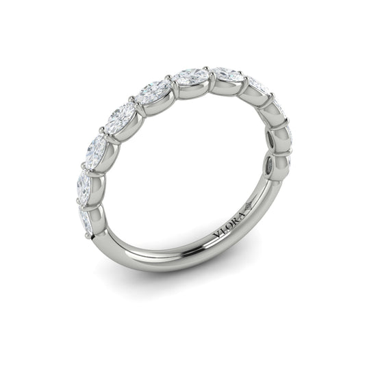 14K White Gold Diamond Womens Matching Wedding Band