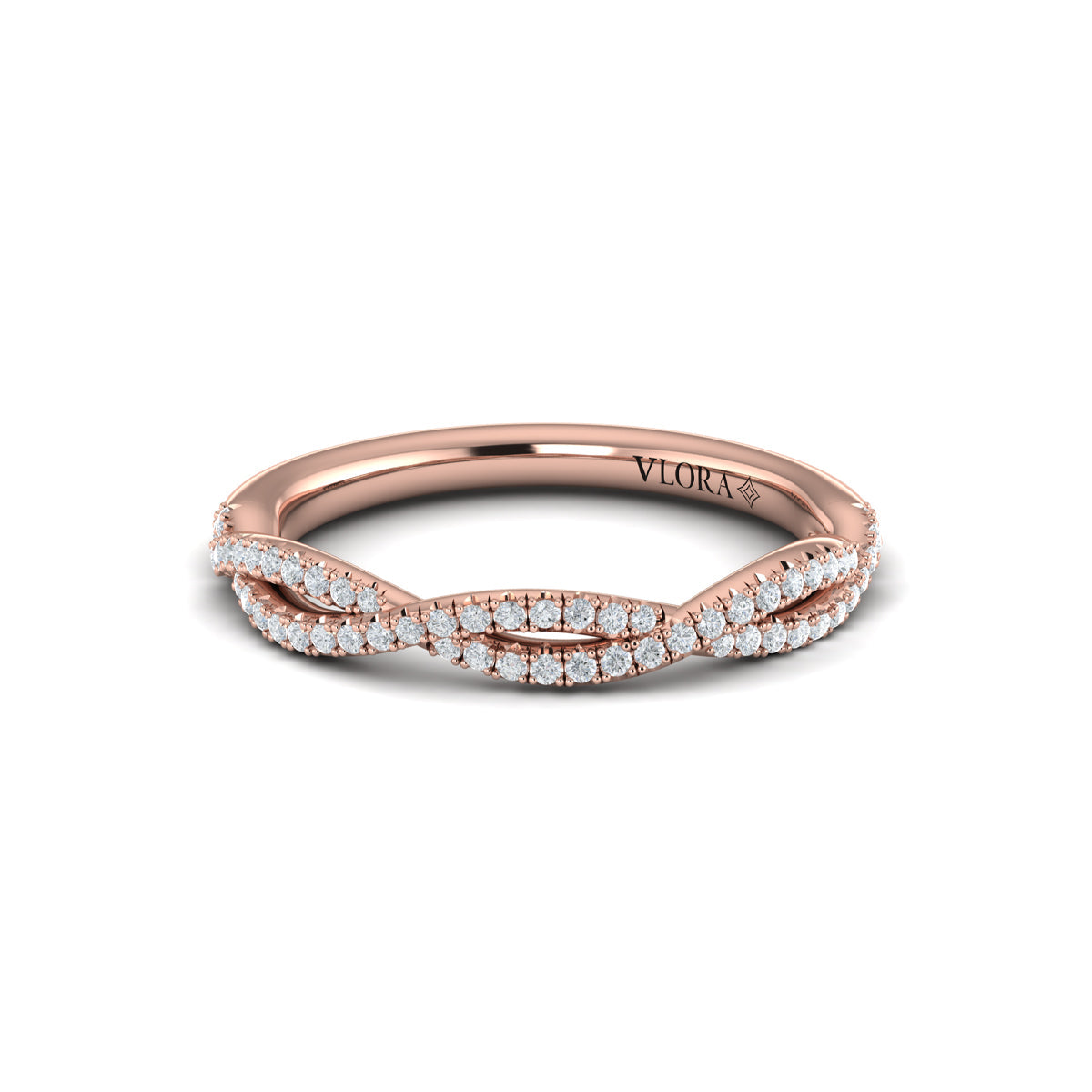 14kt Rose Gold Womens Pear Diamond Matching Wedding Band