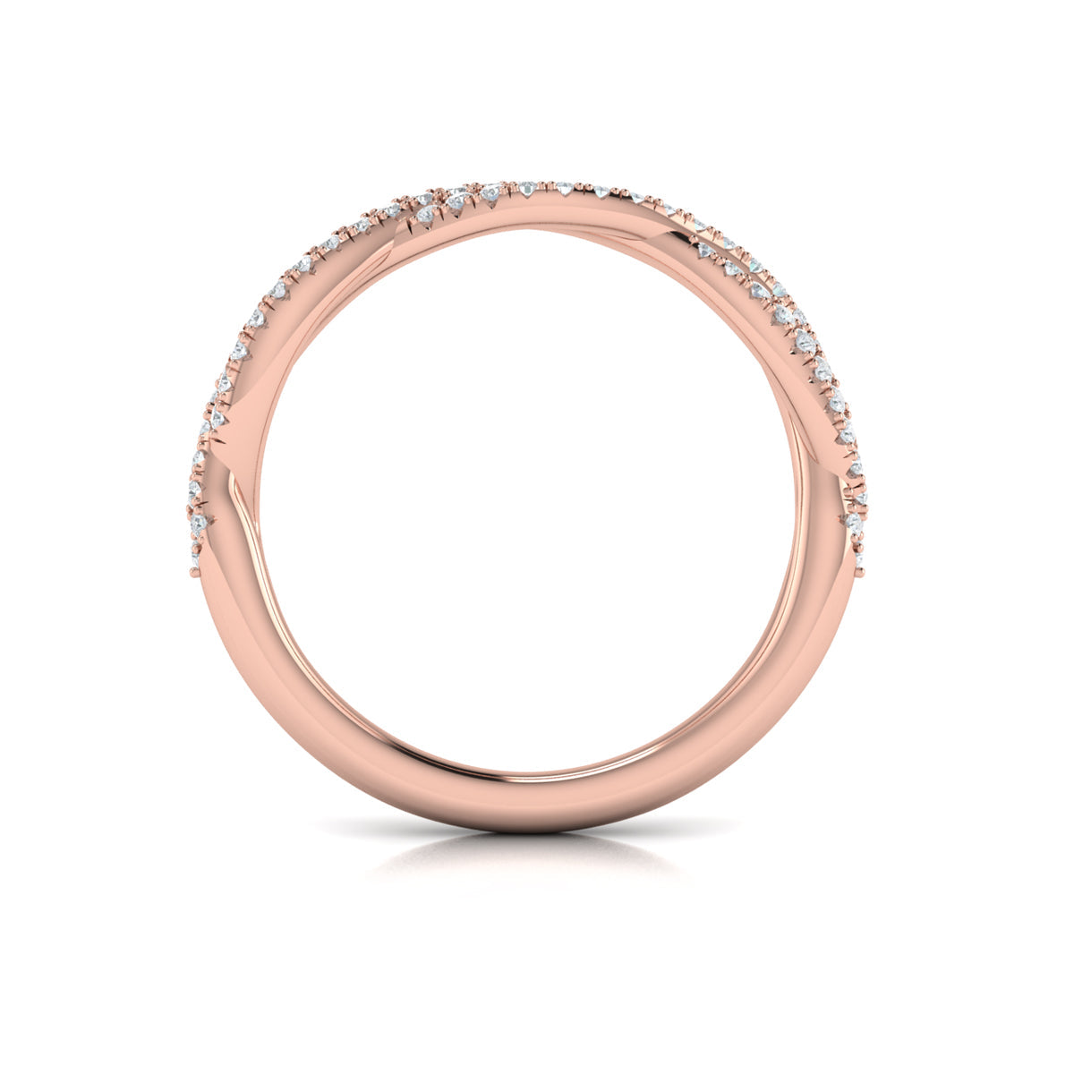 14kt Rose Gold Womens Pear Diamond Matching Wedding Band