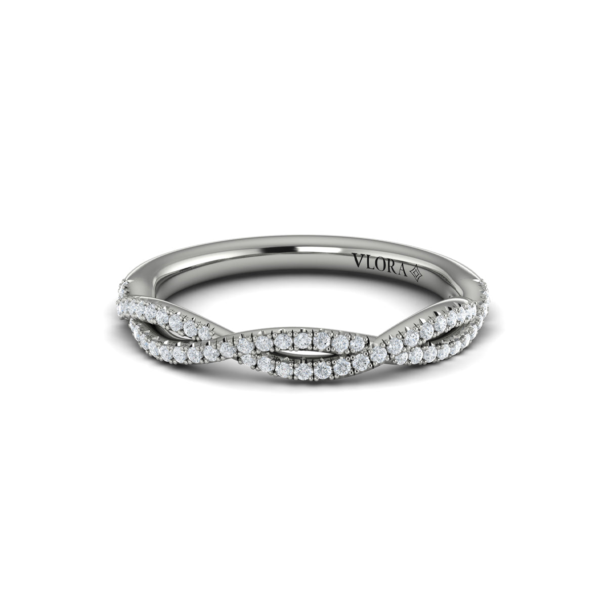 14K White Gold Diamond Womens Matching Wedding Band