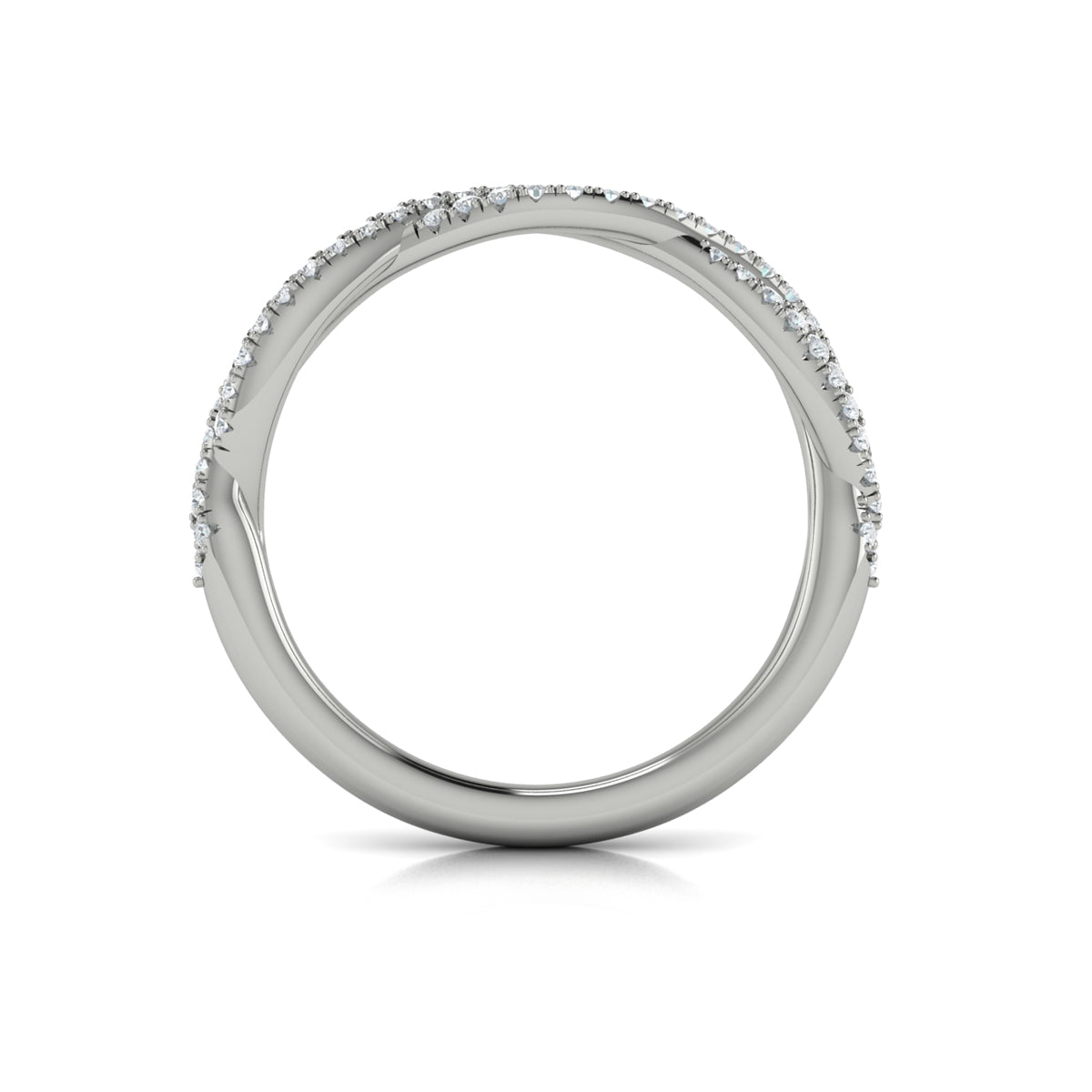 14K White Gold Diamond Womens Matching Wedding Band