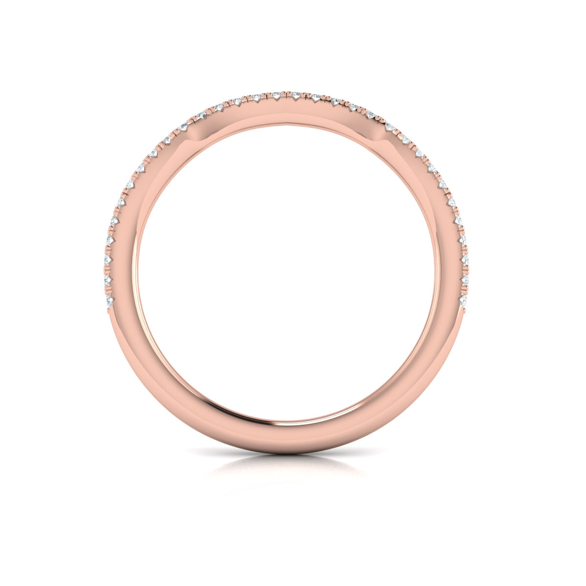 14kt Rose Gold Diamond Womens Matching Wedding Band