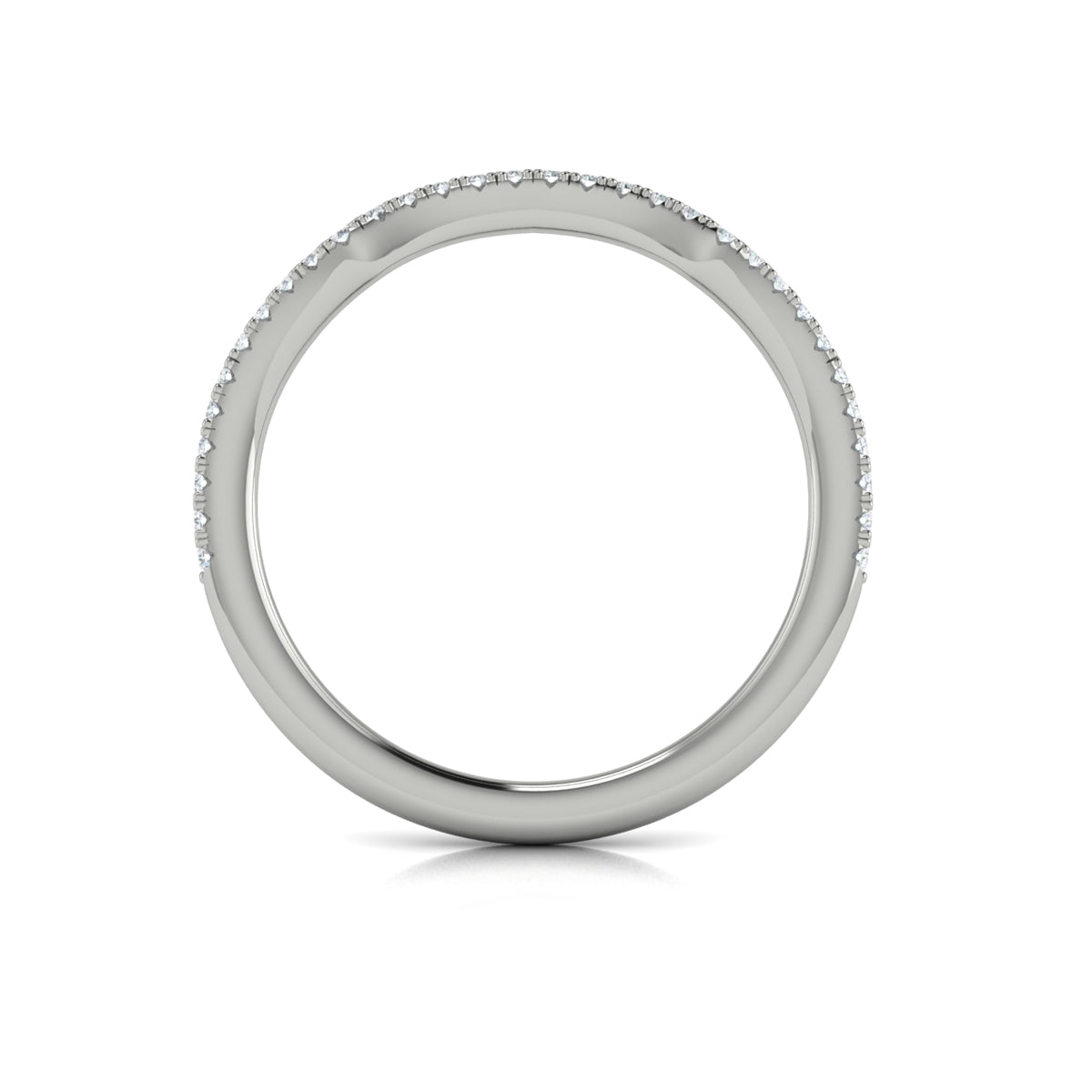 14K White Gold Diamond Womens Matching Wedding Band