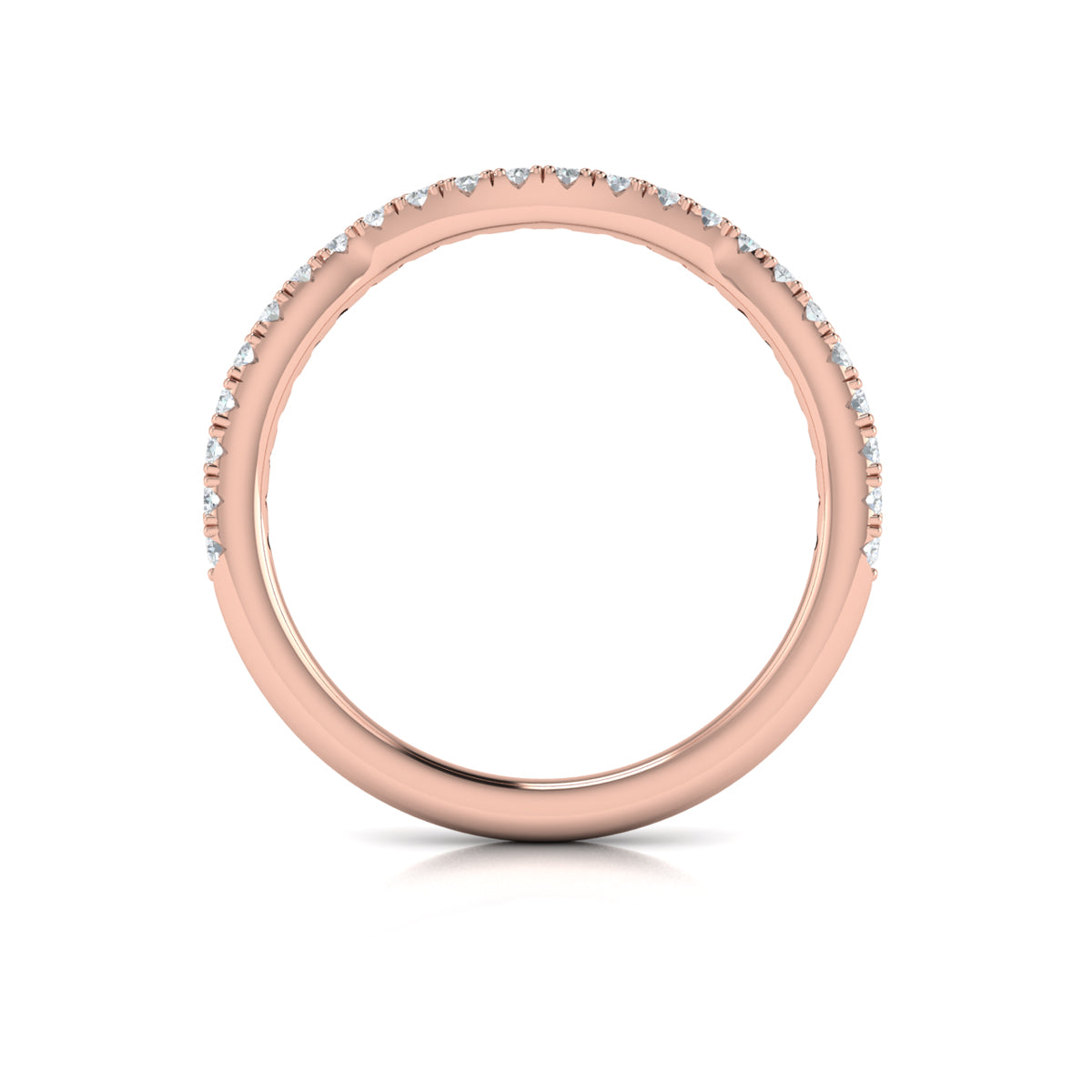 14kt Rose Gold Diamond Womens Matching Wedding Band