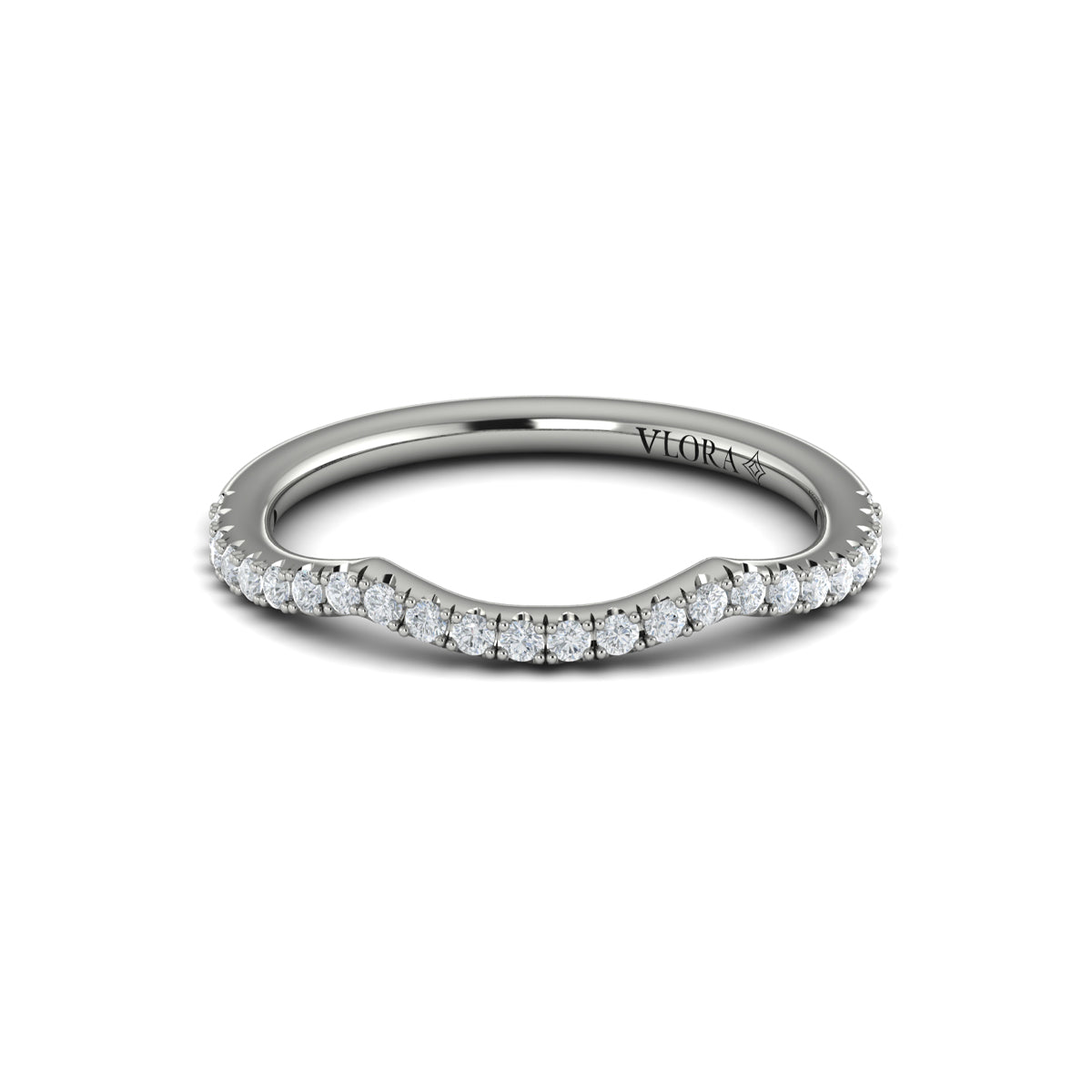 14K White Gold Diamond Womens Matching Wedding Band