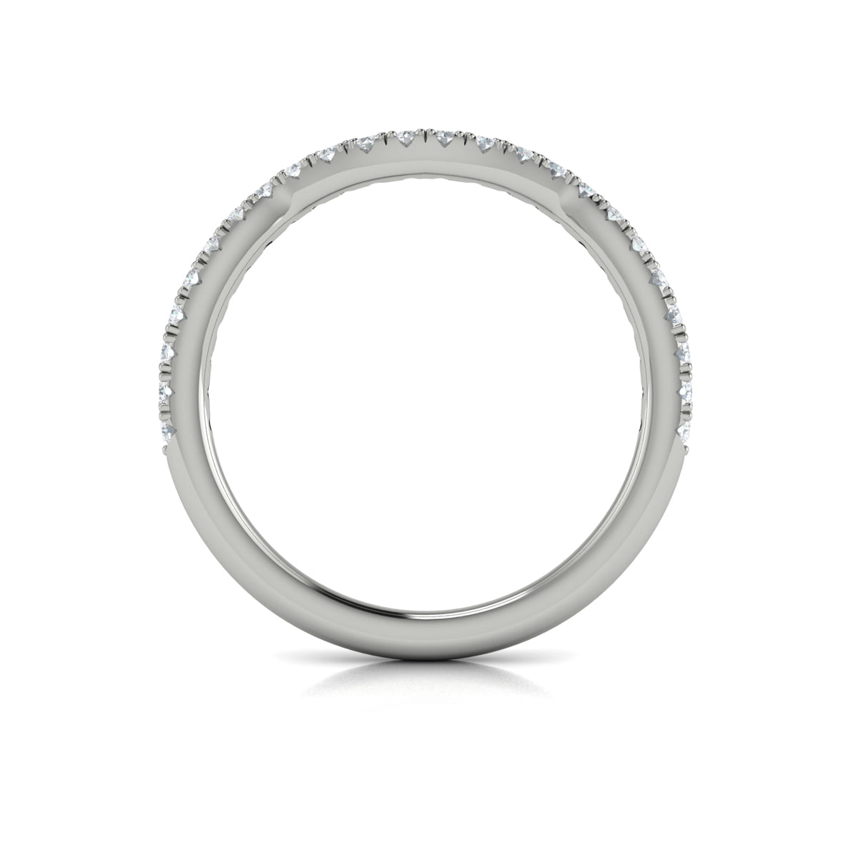 14K White Gold Diamond Womens Matching Wedding Band