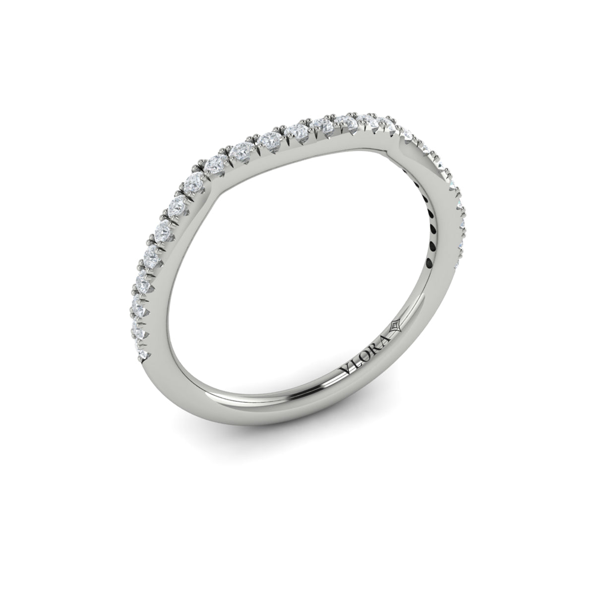 14K White Gold Diamond Womens Matching Wedding Band