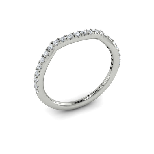 14K White Gold Diamond Womens Matching Wedding Band