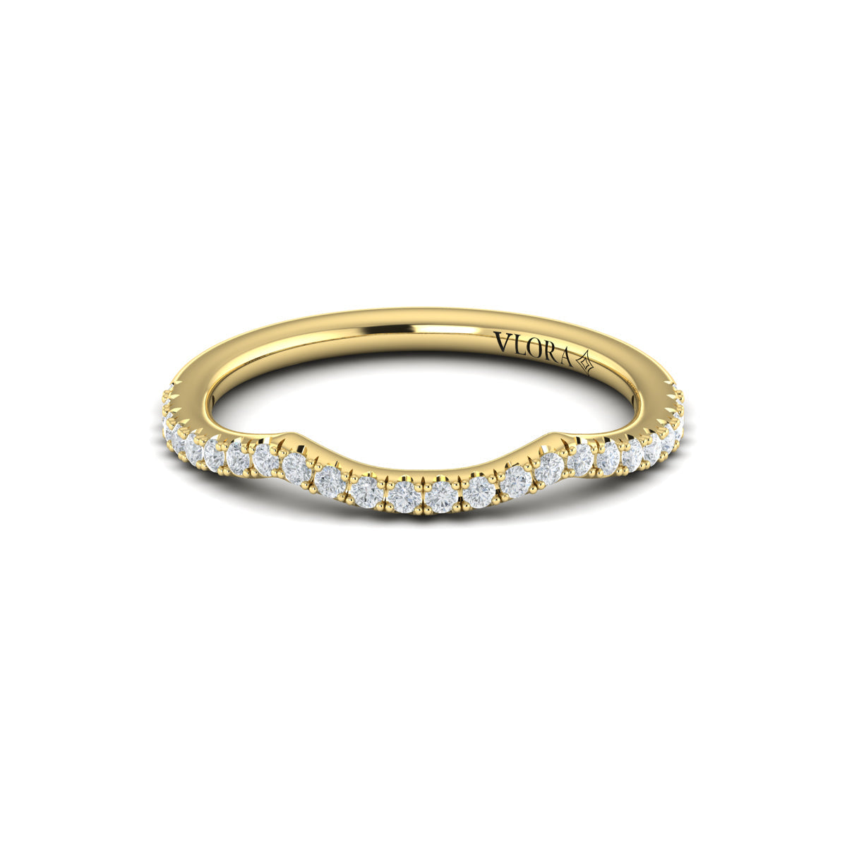 14kt Yellow Gold Diamond Womens Matching Wedding Band