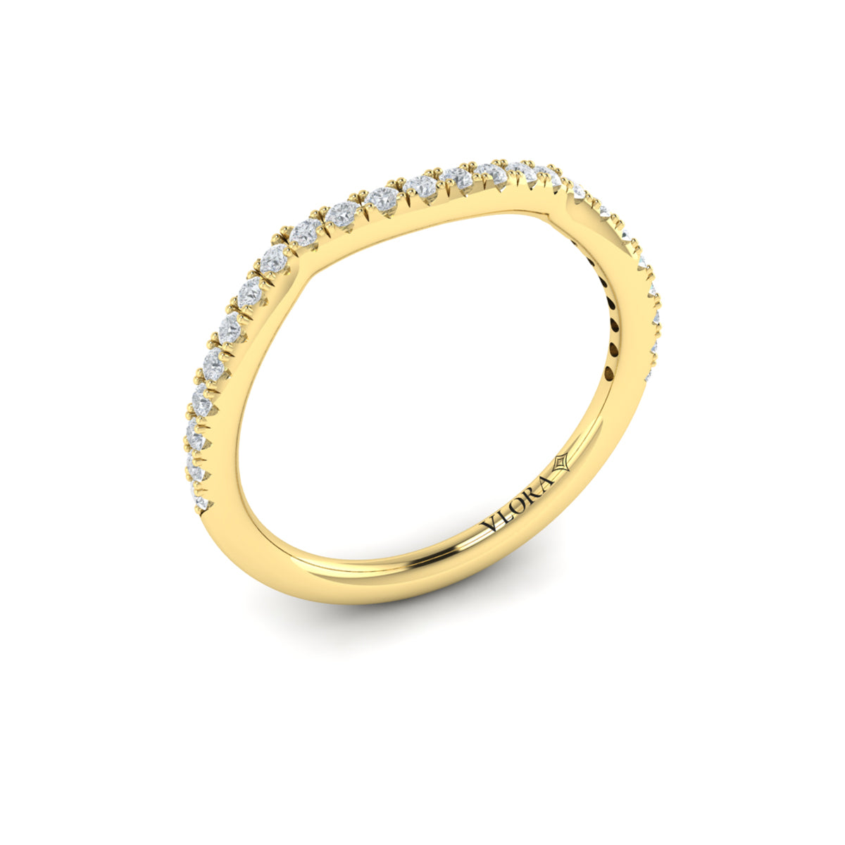 14kt Yellow Gold Diamond Womens Matching Wedding Band