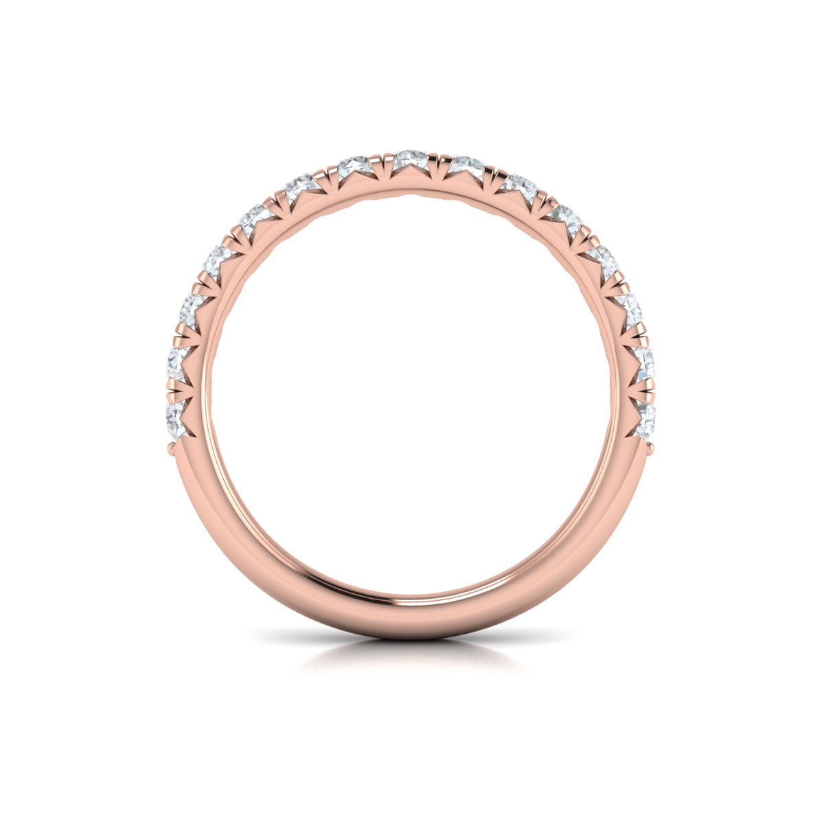 14kt Rose Gold Diamond Womens Matching Wedding Band
