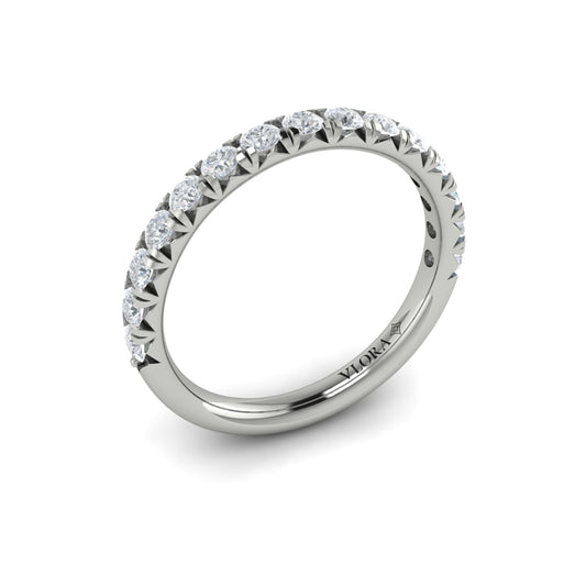 14K White Gold Round Diamond Womens Matching Wedding Band