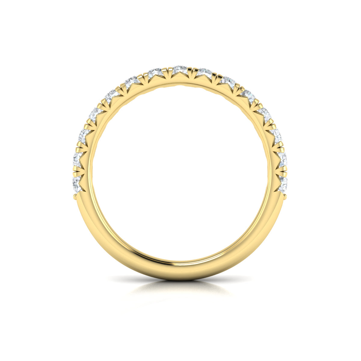 18kt Yellow Gold Womens Diamond Matching Wedding Band
