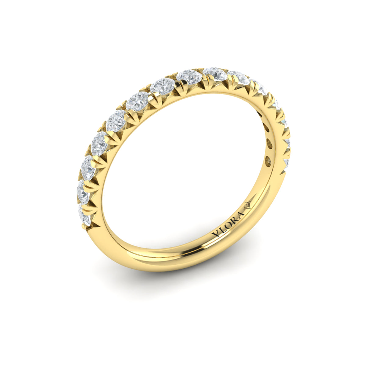 18kt Yellow Gold Womens Diamond Matching Wedding Band