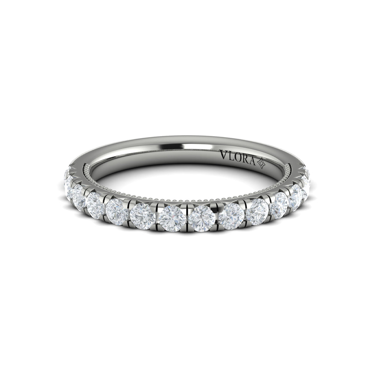 14K White Gold Diamond Womens Wedding Band