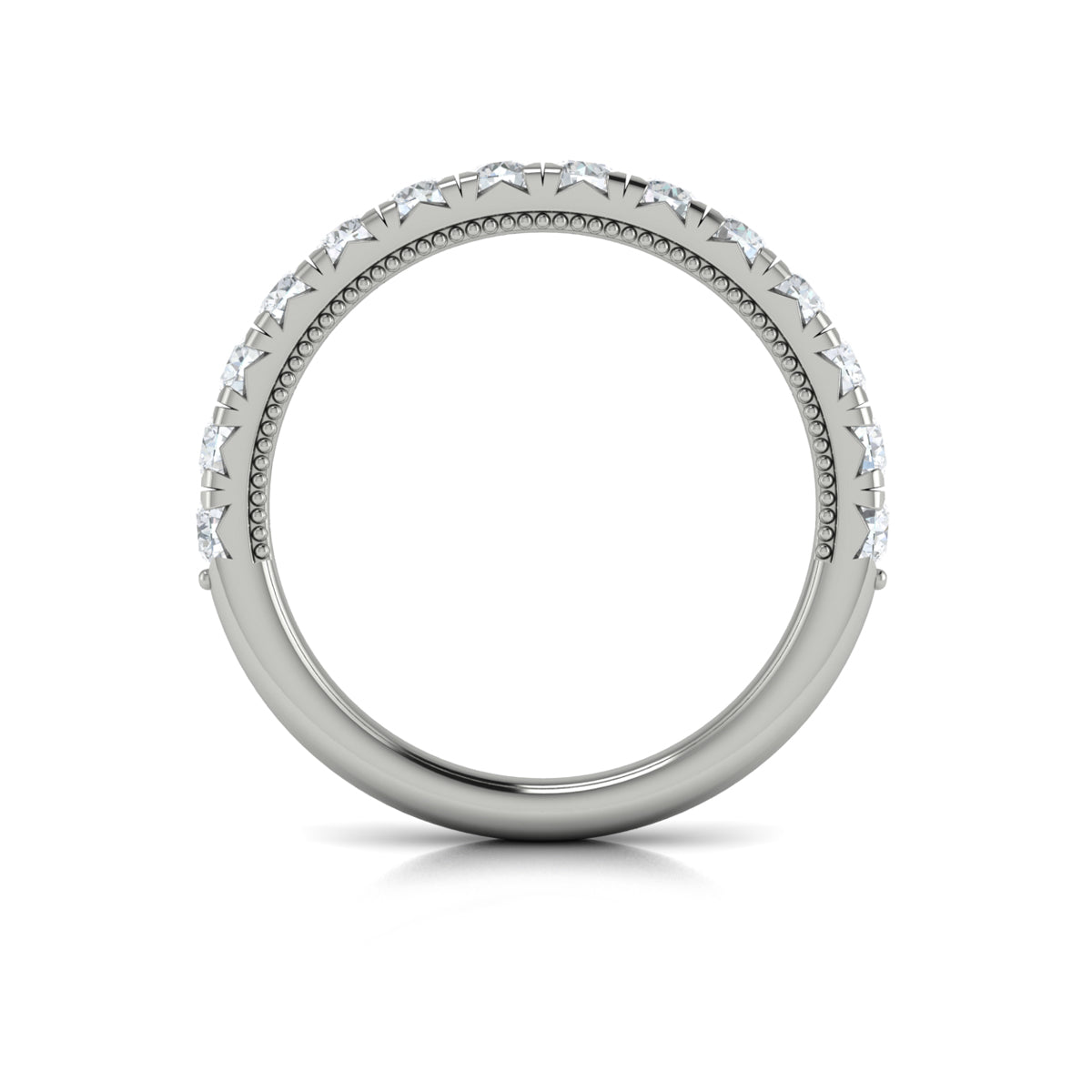 14K White Gold Diamond Womens Wedding Band