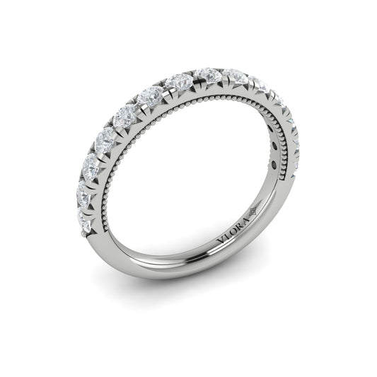 14K White Gold Diamond Womens Wedding Band