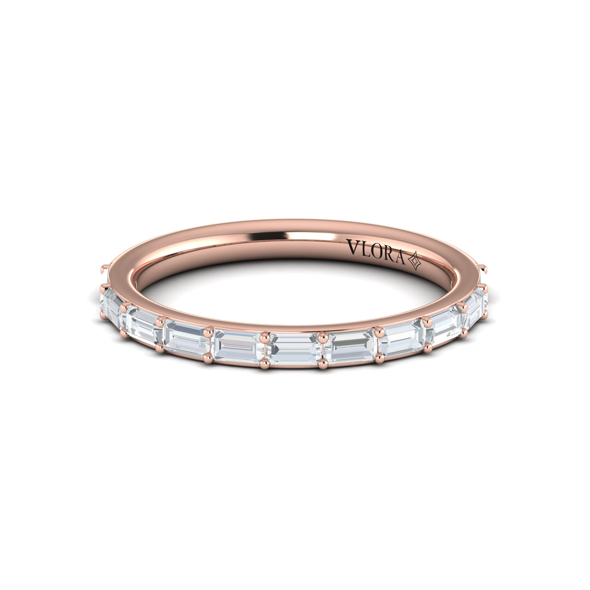 18kt Rose Gold Womens Matching Wedding Band