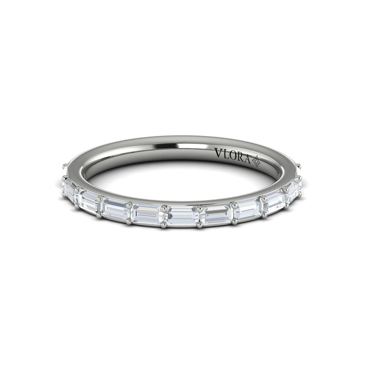 14K White Gold Diamond Womens Matching Wedding Band