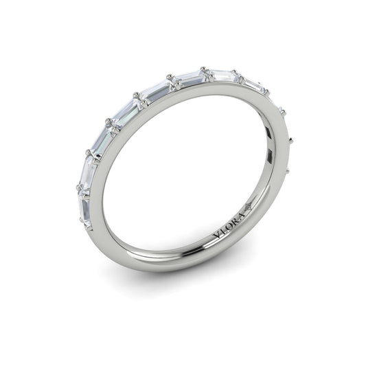14K White Gold Diamond Womens Matching Wedding Band