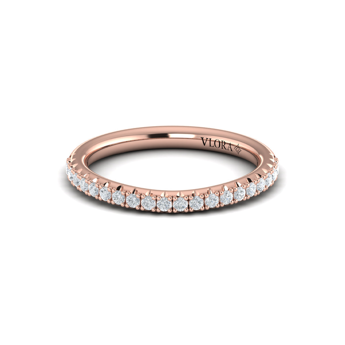 14kt Rose Gold Diamond Womens Wedding Band