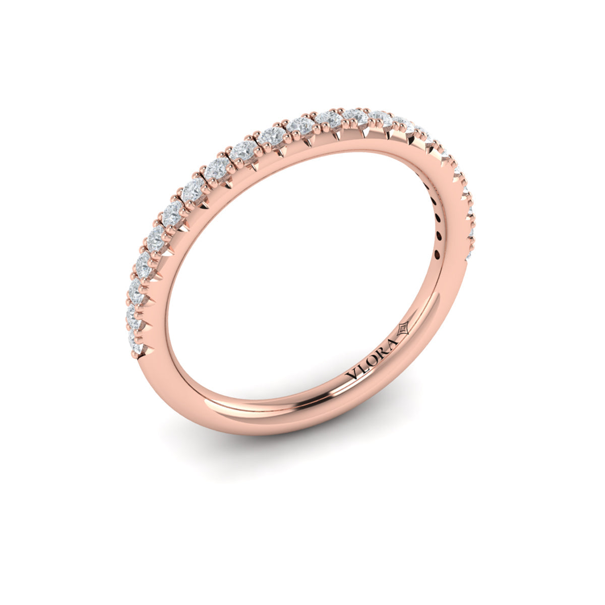 14kt Rose Gold Diamond Womens Wedding Band