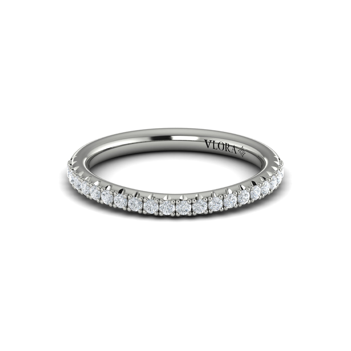14K White Gold Diamond Womens Matching Wedding Band