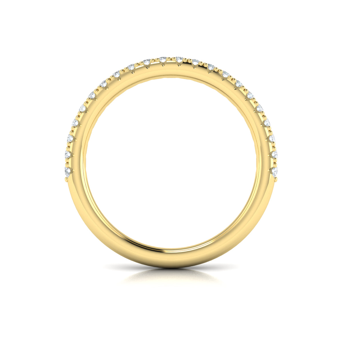 14kt Yellow Gold Pave Diamond Womens Wedding Band