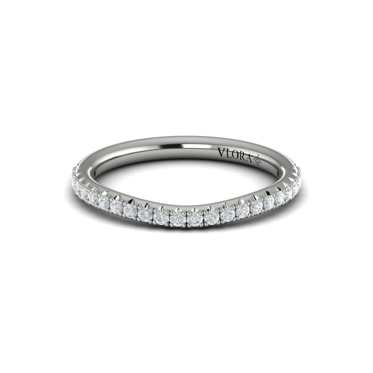 14K White Gold Diamond Womens Matching Wedding Band