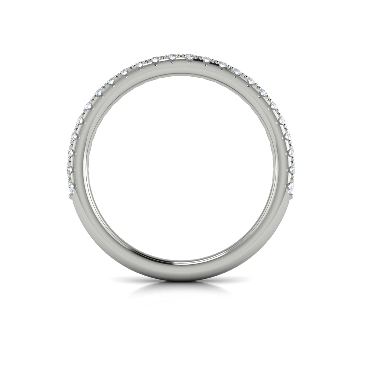 14K White Gold Diamond Womens Matching Wedding Band