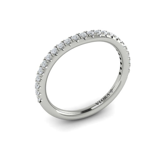 14K White Gold Diamond Womens Matching Wedding Band