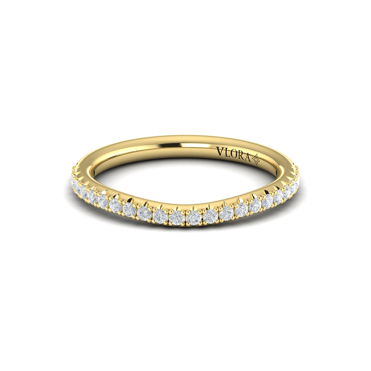 18kt Yellow Gold Diamond Womens Matching Wedding Band