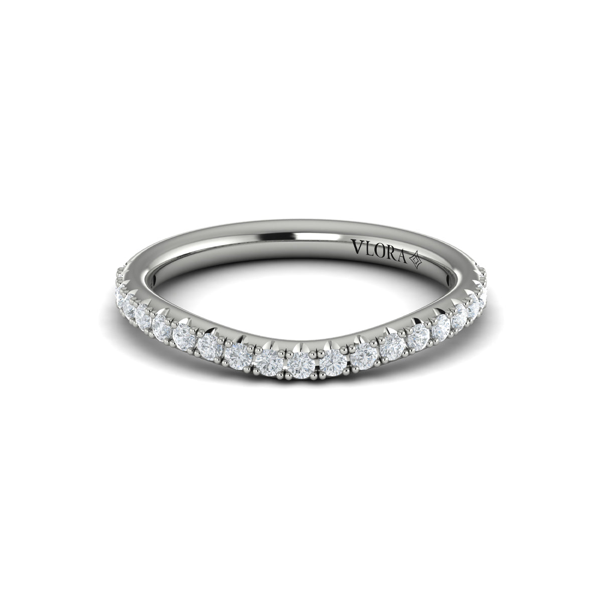 14K White Gold Diamond Womens Matching Wedding Band
