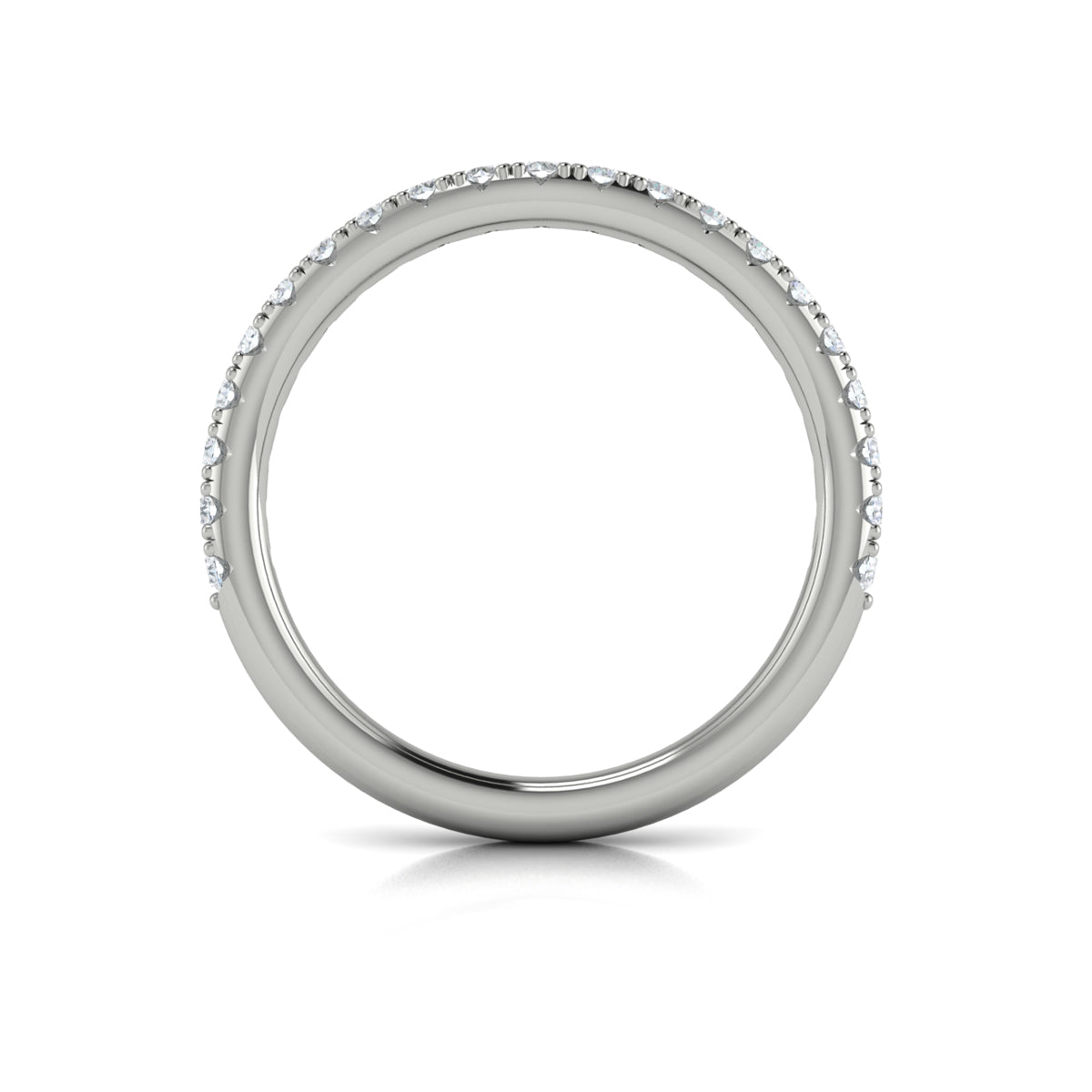 14K White Gold Diamond Womens Matching Wedding Band