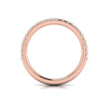 18kt Rose Gold Pave Diamond Womens Matching Wedding Band