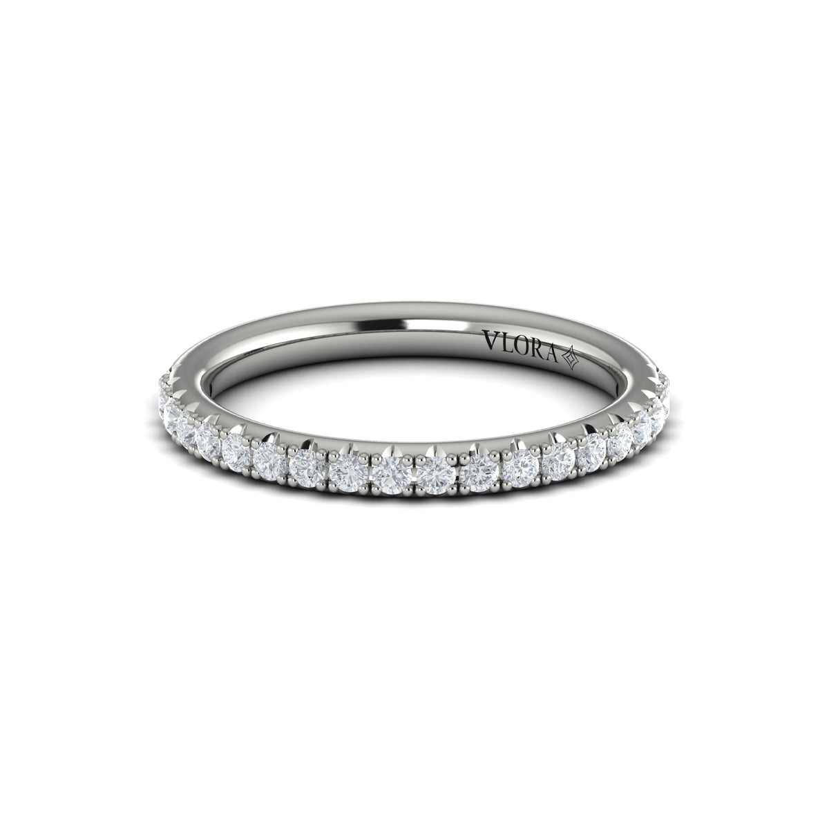 14K White Gold Diamond Womens Matching Wedding Band