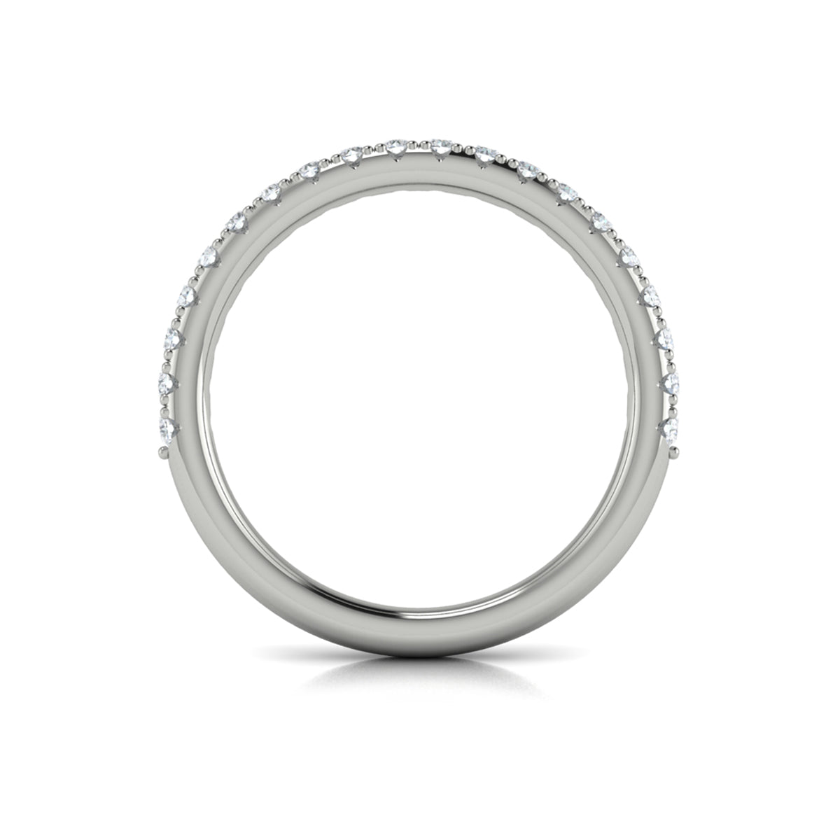 14K White Gold Diamond Womens Matching Wedding Band