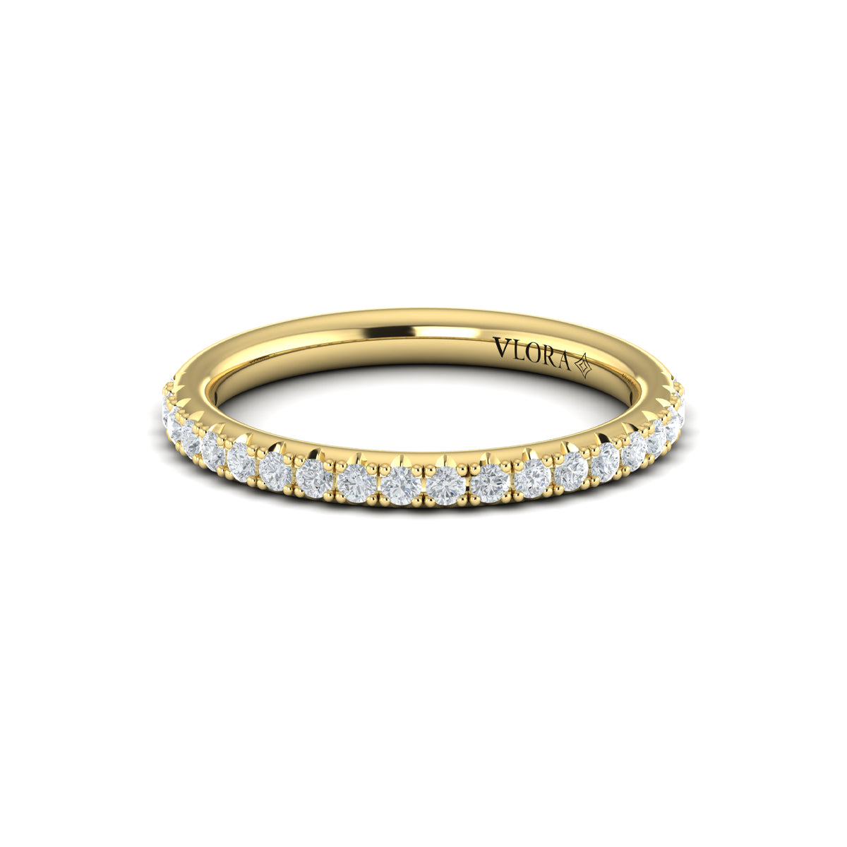 14kt Yellow Gold Diamond Womens Matching Wedding Band