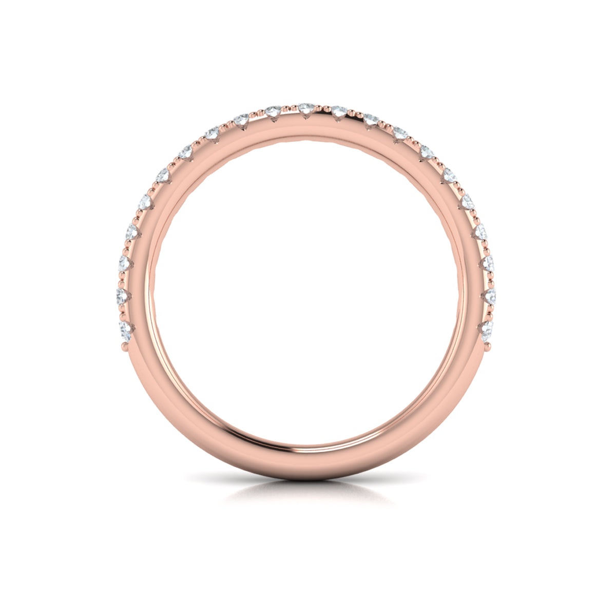 14kt Rose Gold Diamond Womens Matching Wedding Band