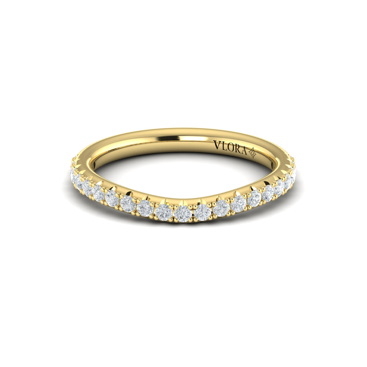 14kt Yellow Gold Diamond Womens Matching Wedding Band