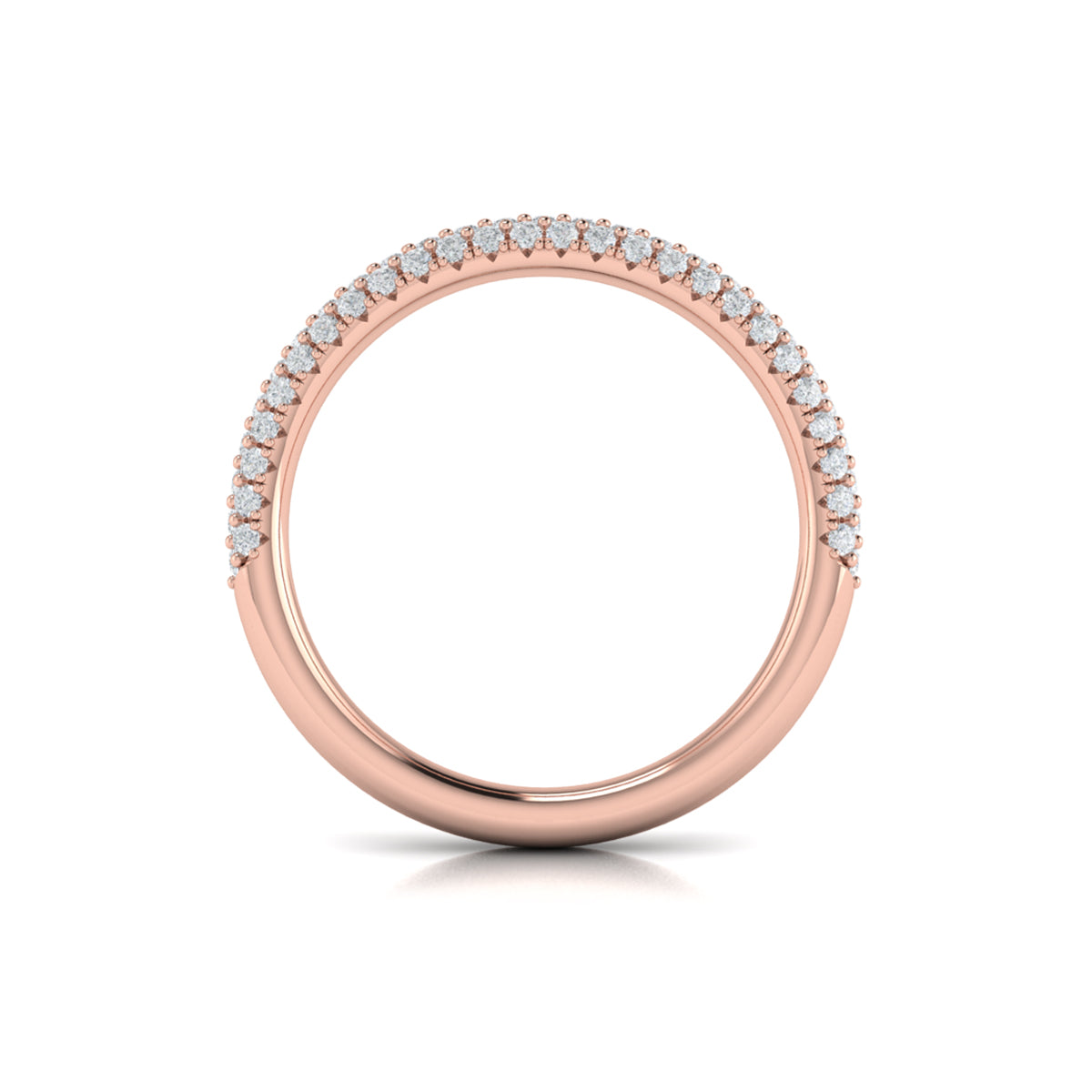 14kt Rose Gold Pave Diamond Womens Wedding Band