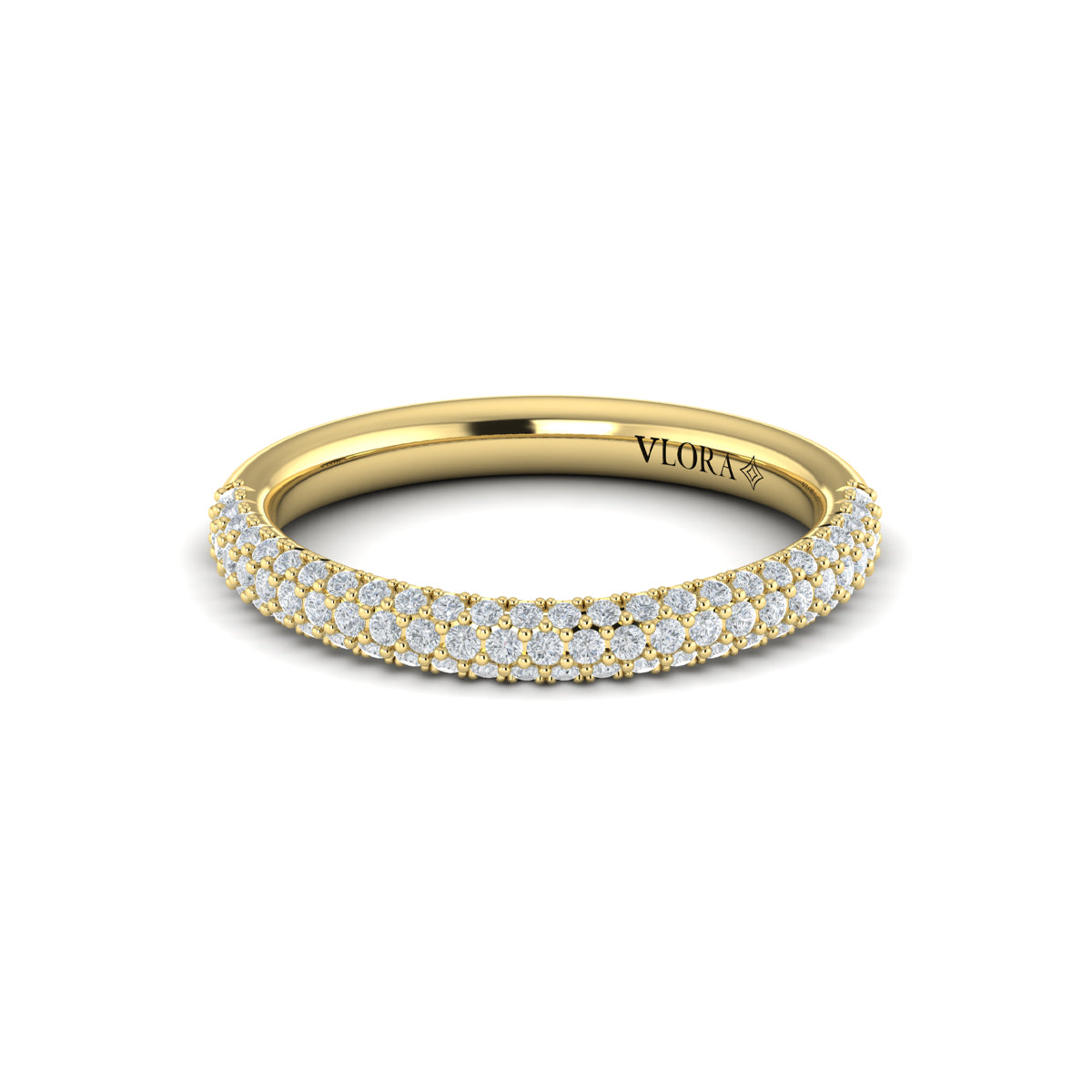 14kt Yellow Gold Diamond Womens Matching Wedding Band