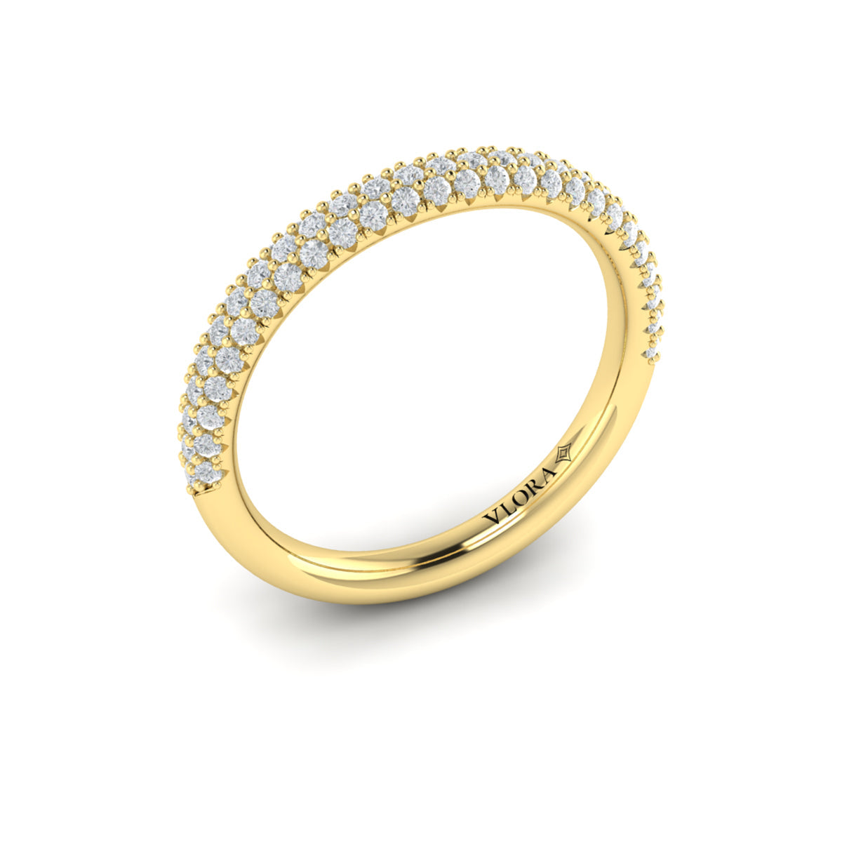 14kt Yellow Gold Diamond Womens Matching Wedding Band
