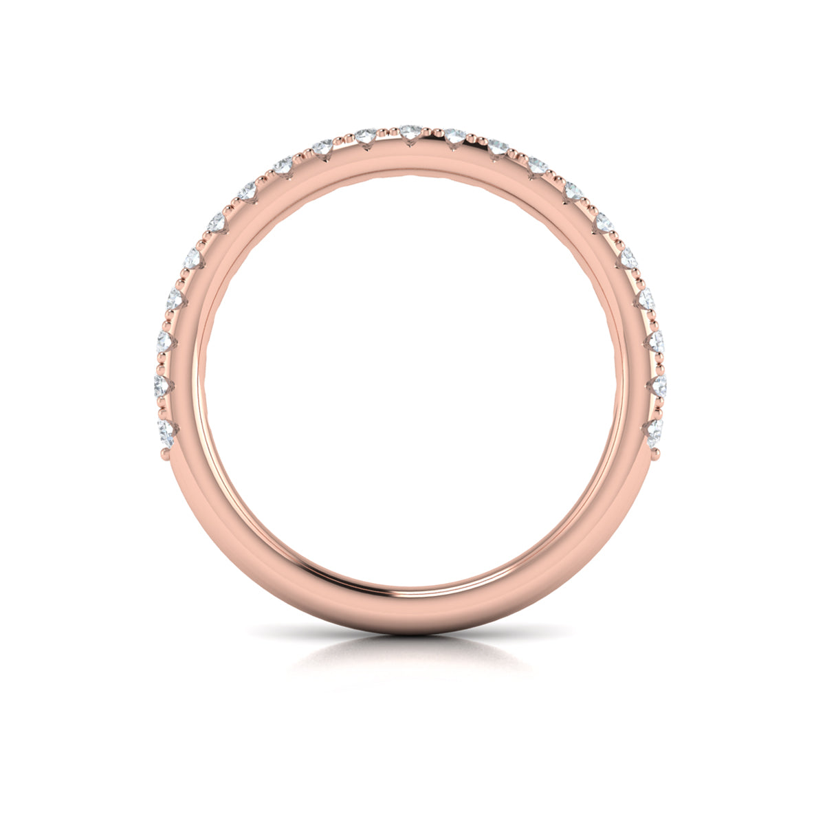 14kt Rose Gold Emerald Cut Womens Wedding Band