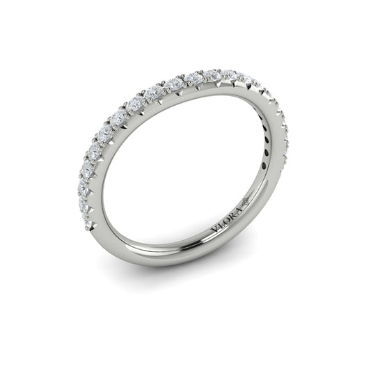 14K White Gold Emerald Cut Diamond Womens Wedding Band