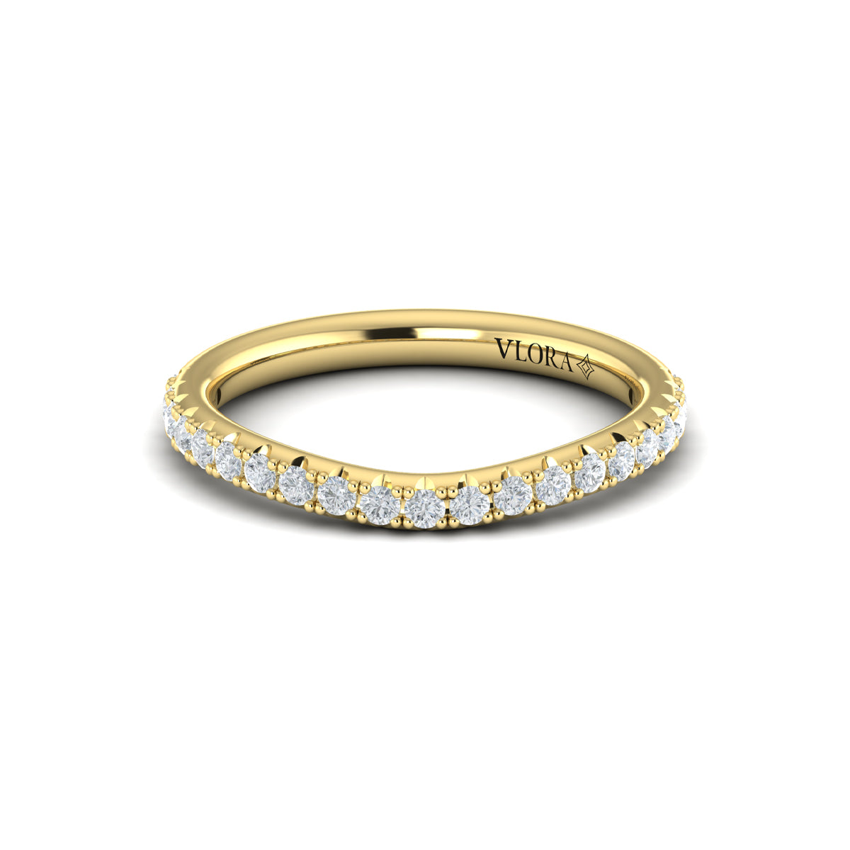 14kt Yellow Gold Emerald Cut Womens Matching Wedding Band