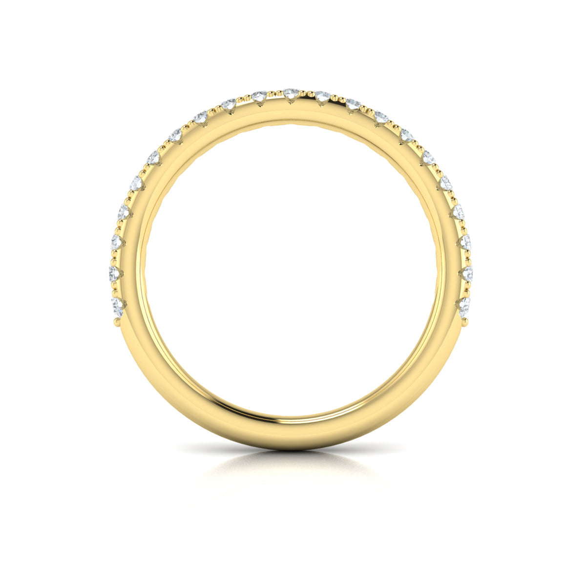 14kt Yellow Gold Emerald Cut Womens Matching Wedding Band