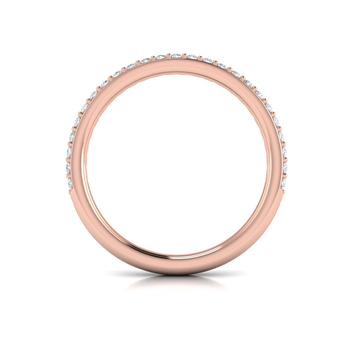 14kt Rose Gold Diamond Womens Matching Wedding Band