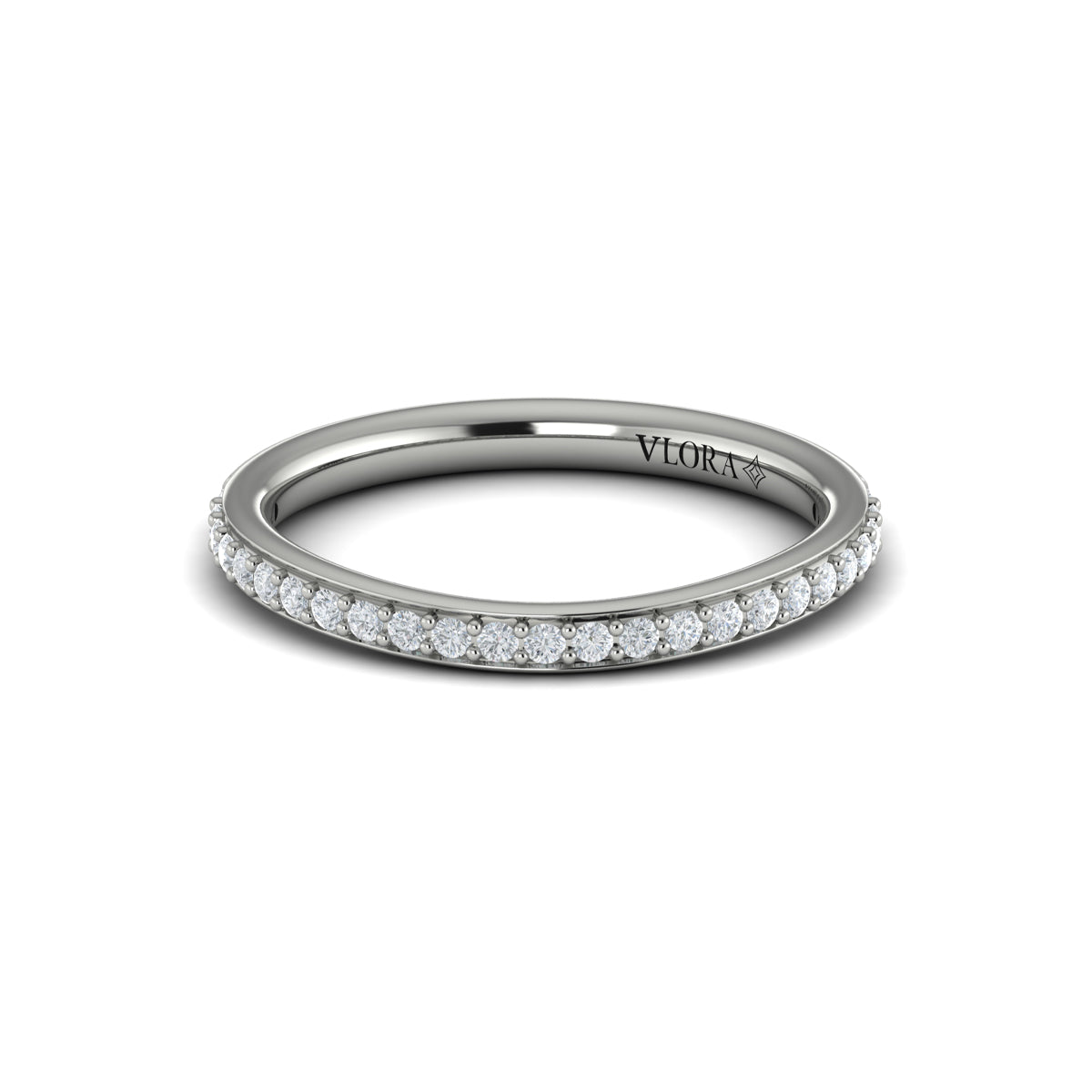 14K White Gold Diamond Womens Matching Wedding Band